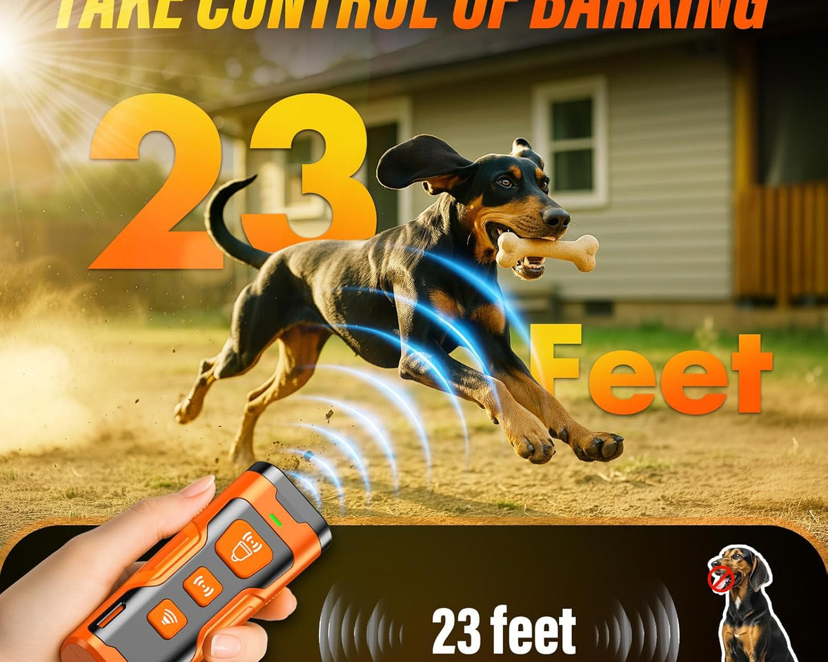 Dog Bark Deterrent Device, 3X Ultrasonic anti Barking, 6 Training Modes 23 FT Range Barks No More Indoors Outdoors Behavior Correct Safe & Humane Rechargeable Compact Bark Control for Dogs
