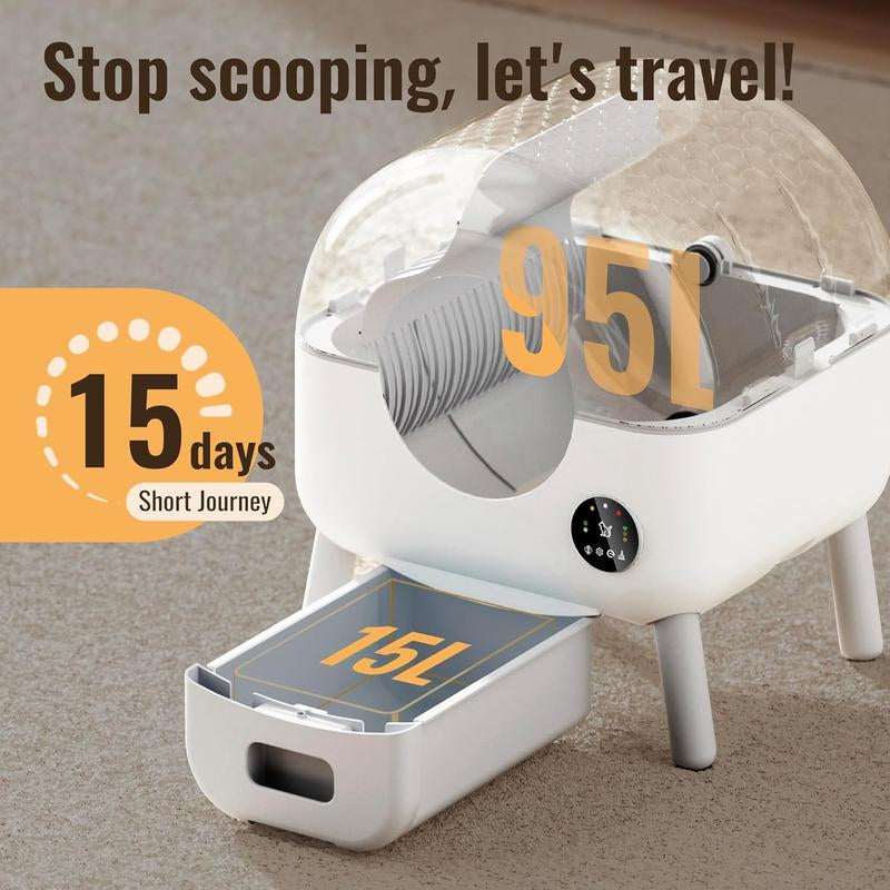 Automatic Cat Litter Box Self Cleaning for Multiple Cats