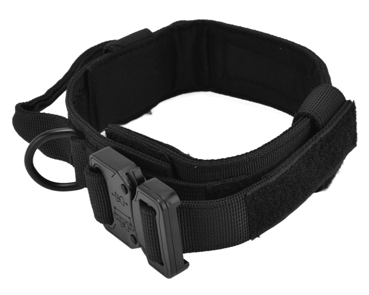 Traction Dog Collar with Buckle Nylon Iron Training Hunting Collar Pet Accessory for OutdoorBlack L