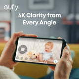 Eufy Indoor Cam E30 - 4K UHD Security Camera with 360° Pan-Tilt, Color Night Vision, AI Detection, and HomeKit Compatibility