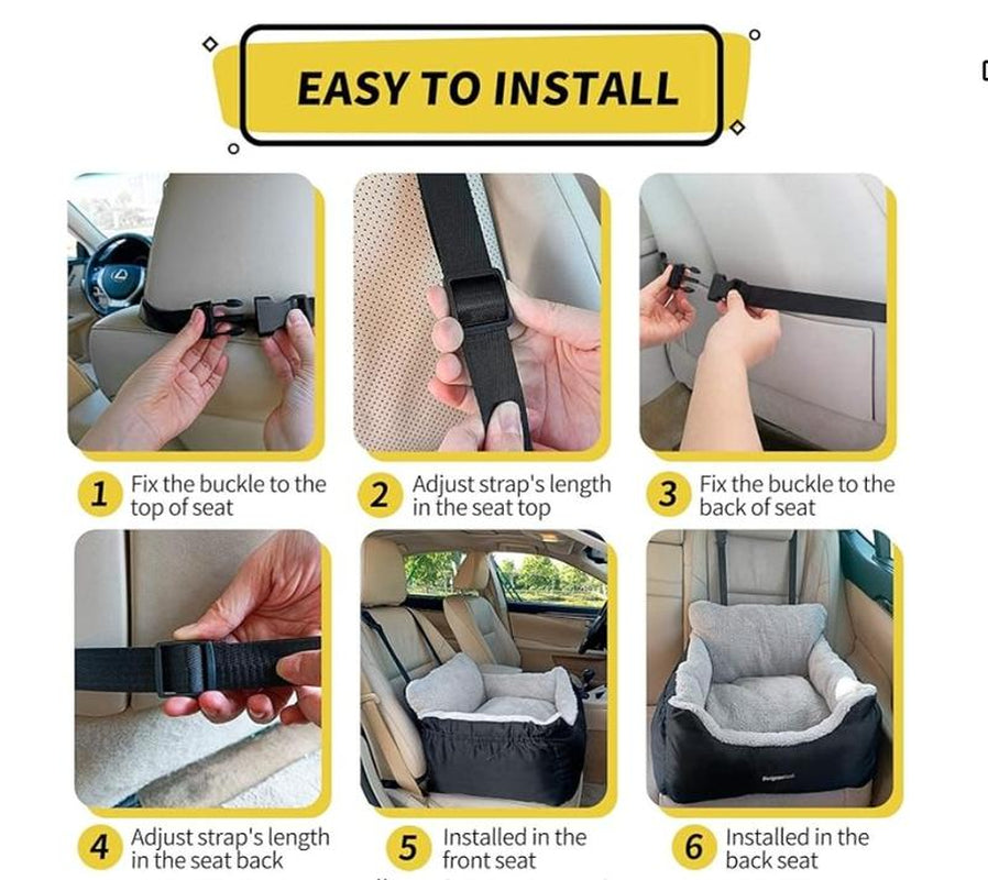 Dog Car Seat for Small Dogs, Fully Detachable and Washable