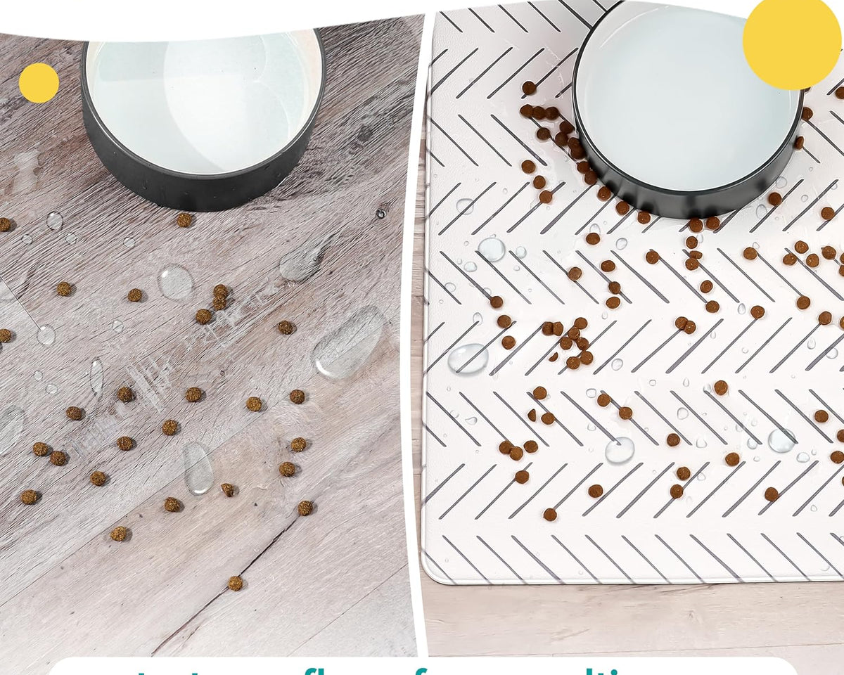 Premium Waterproof Pet Feeding Mat for Dogs and Cats - Non-Slip Large Food and Water Mat for Easy Floor Protection and Cleaning