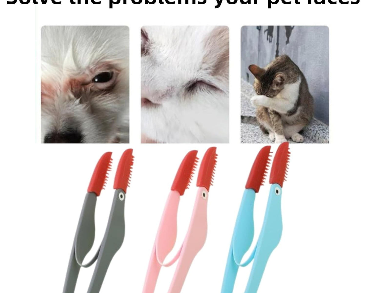 Pet Tear Stain Remover Brush for Cats and Dogs - Soft and Gentle Eye Cleanup Tool