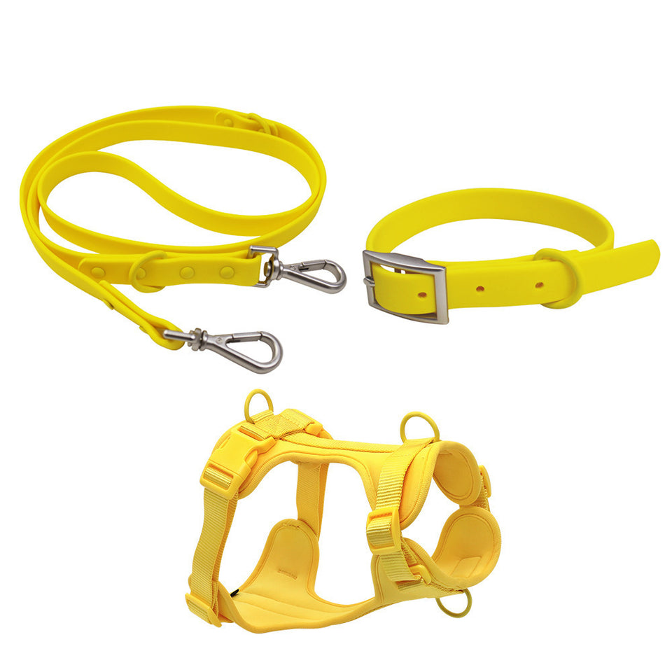 Pet Collar Anti-fouling Bite Dog Harness, Collar Combo Leash Set Waldonex