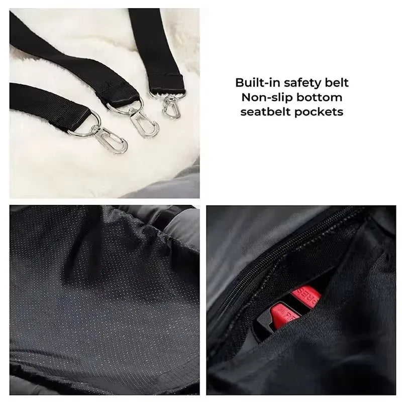 Premium Waterproof Dog Car Seat & Bed - Portable Travel Pet Carrier for Backseat