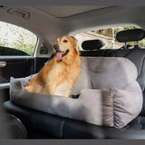 Ultimate Travel Bolster Car Seat Bed for Dogs & Cats - Safe & Comfortable Pet Carrier with Backseat Cover
