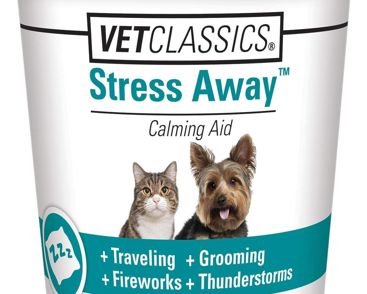 Relax & Unwind: Stress Away Calming Chews for Dogs and Cats - 65 Soft Chews with Melatonin & Ginger