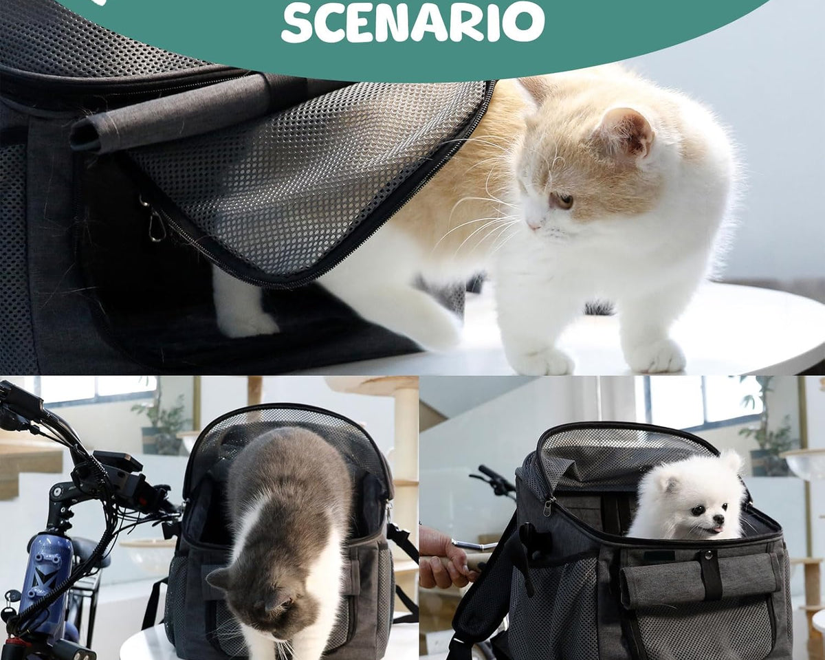 Ultimate Expandable Soft-Sided Dog Carrier with Storage Pockets & Adjustable Strap - Perfect for Small Dogs & Cats - Stylish Grey Design