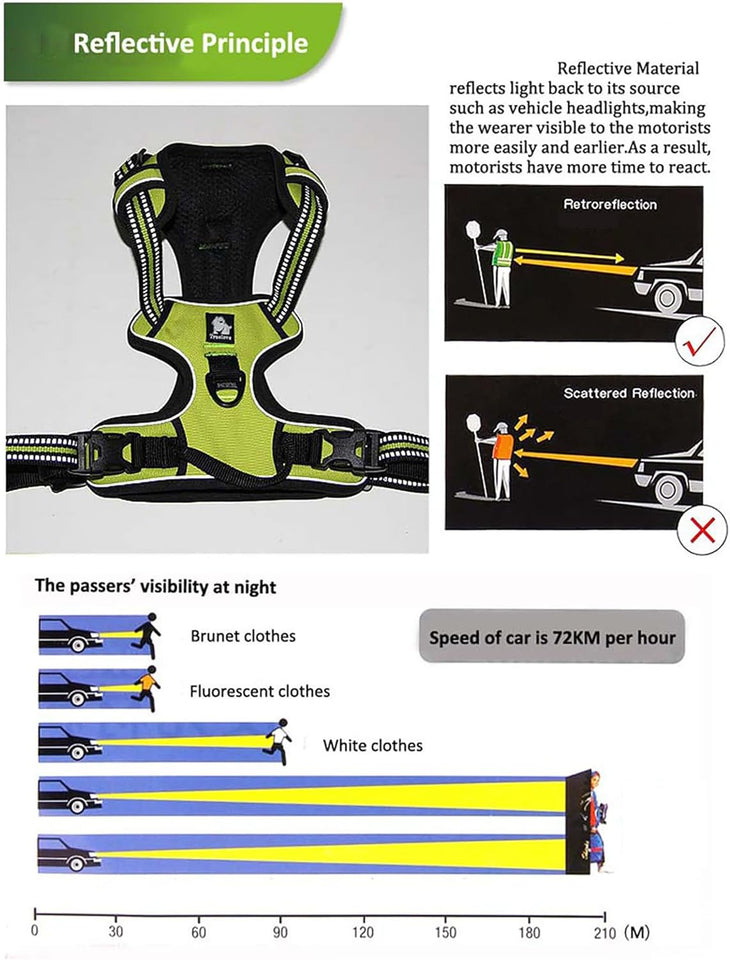 Truelove Adjustable No-Pull Dog Harness with Reflective Vest, Blue, Size XS - Enhanced Comfort and Visibility (Model TLH5651)