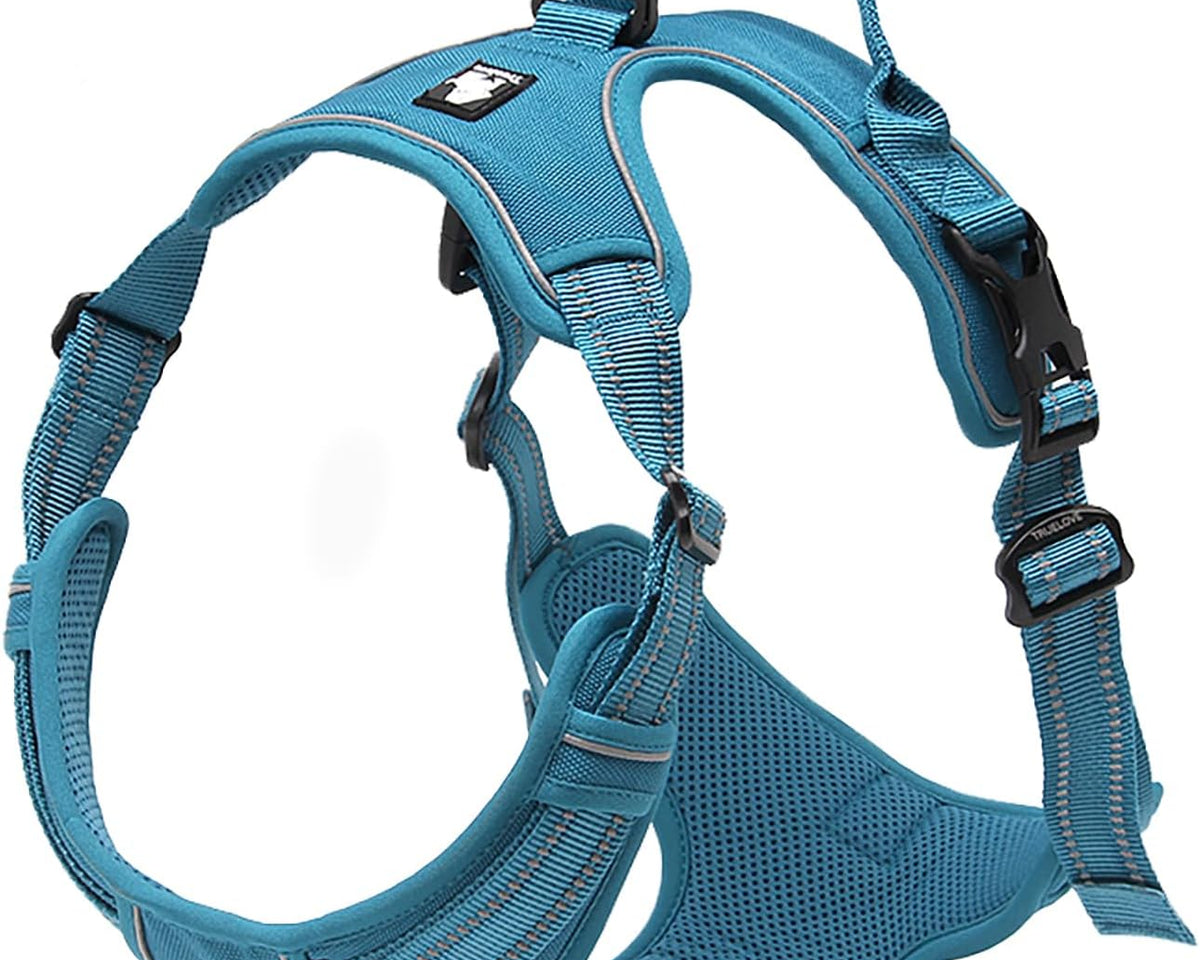 Truelove Adjustable No-Pull Dog Harness with Reflective Vest, Blue, Size XS - Enhanced Comfort and Visibility (Model TLH5651)