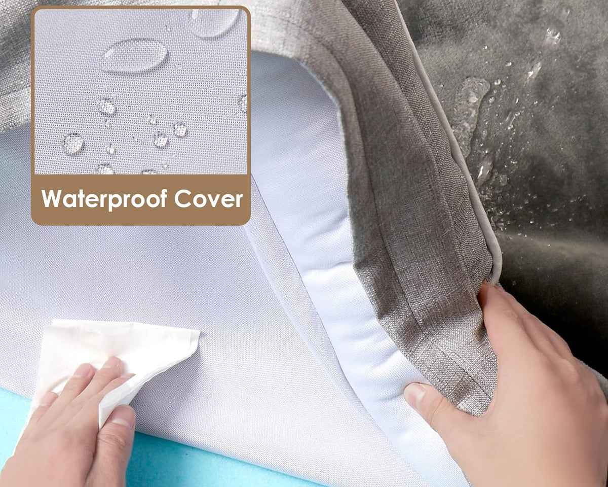 Orthopedic Dog Beds for Extra Large Dogs 44X32Inch, Waterproof Memory Foam XL Pet Bed with Sides, Non-Slip and Egg-Crate Foam Big Dog Couch Bed with Washable Removable Cover, Grey