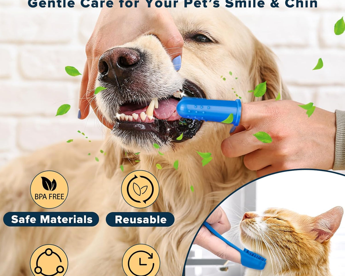 6PCS Pet Grooming Kit for Dogs,Cats and Horses | Dog Washing Gloves | Dog Bath Brush | Dog Bath Gloves | Dog Shampoo Brush | Pet Grooming Gloves | Dog Bath Supplies (Navy Blue)