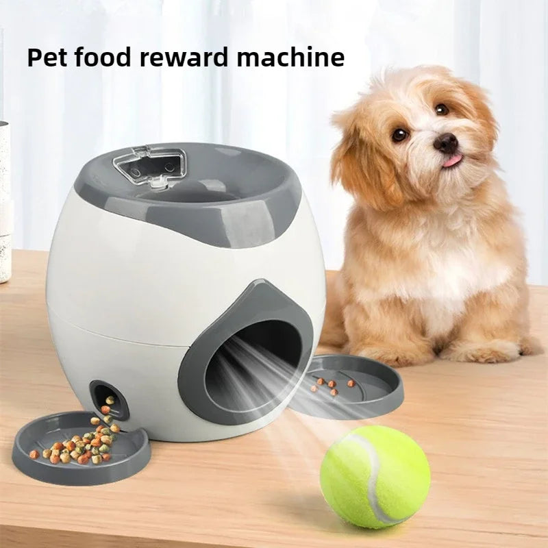 Automatic Tennis Ball Launcher for Dogs - Interactive Training Tool and Snack Reward Dispenser for Enhanced Canine Engagement and Well-being