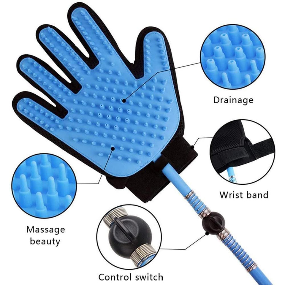 Pet Bath & Massage Glove with Shower Sprayer - My Pet Collective Pet Bath & Massage Glove with Shower Sprayer
