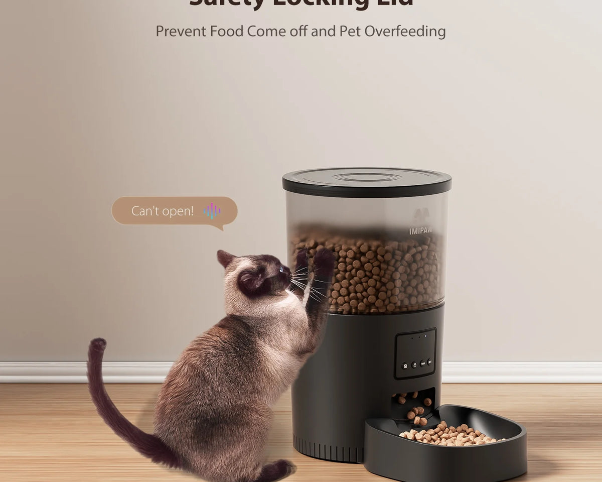 Smart Wi-Fi Cat Feeder with 3L Capacity, Timer Function, and 180-Day Battery Life