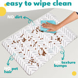 Premium Waterproof Pet Feeding Mat for Dogs and Cats - Non-Slip Large Food and Water Mat for Easy Floor Protection and Cleaning
