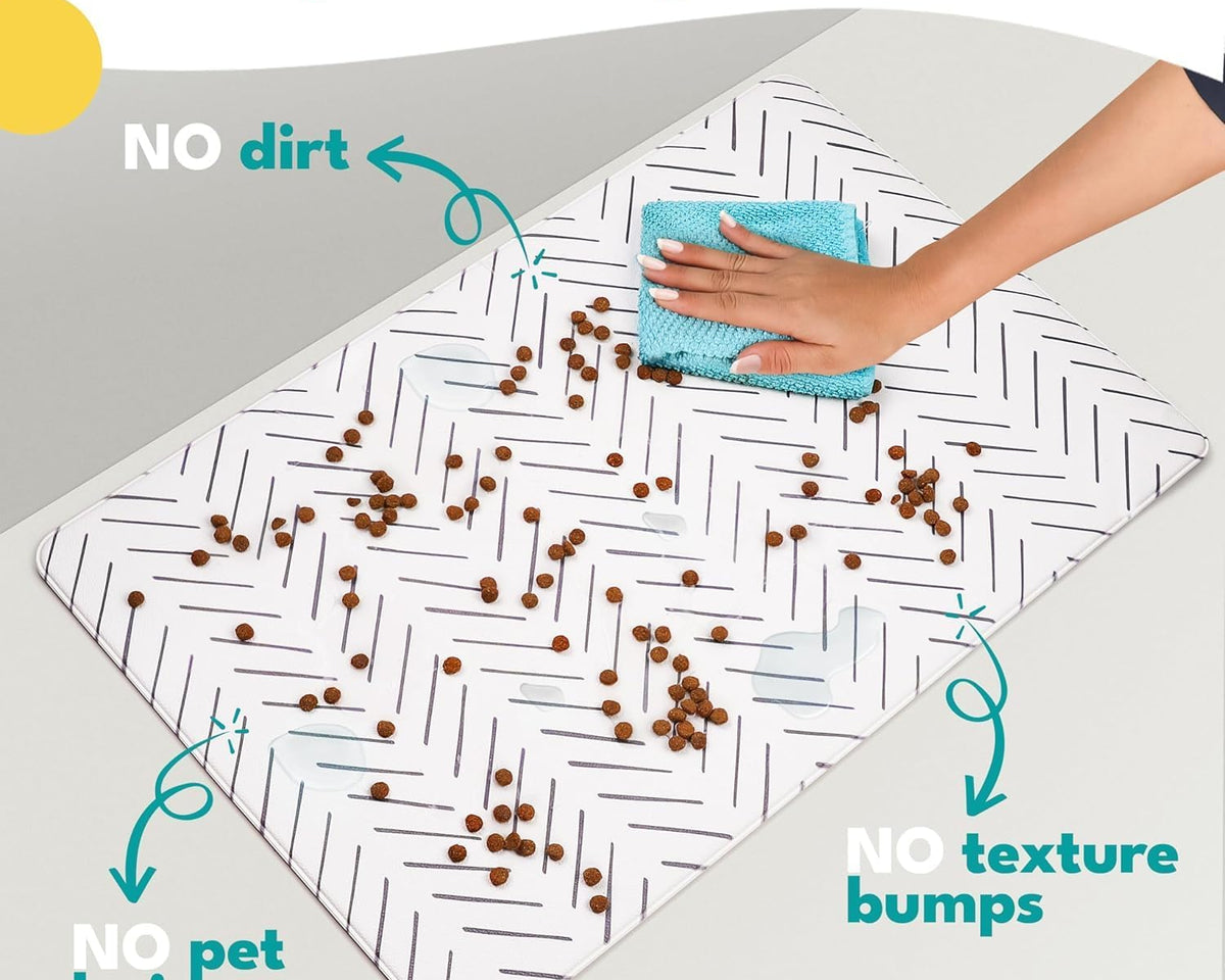 Premium Waterproof Pet Feeding Mat for Dogs and Cats - Non-Slip Large Food and Water Mat for Easy Floor Protection and Cleaning