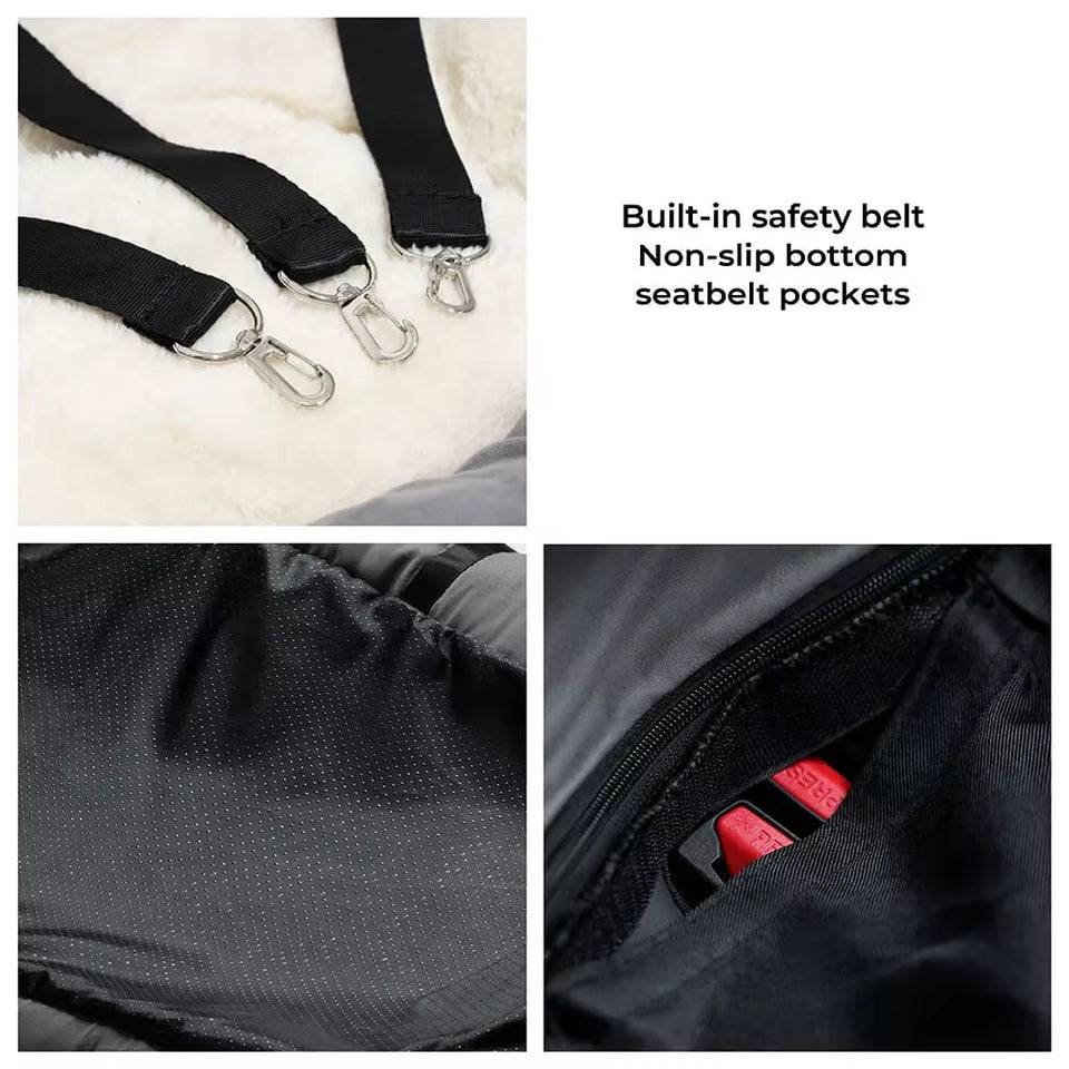 Ultimate Travel Bolster Car Seat Bed for Dogs & Cats - Safe & Comfortable Pet Carrier with Backseat Cover