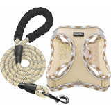 Adjustable No-Pull Dog Harness and Leash Set with Reflective Design and Padded Vest for Extra-Small to Medium Dogs