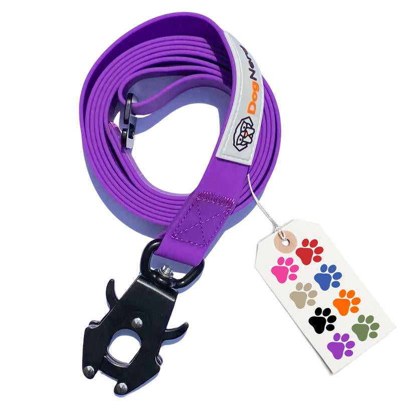Dognerd 6-Foot Tactical Silicone Dog Leash with Aluminum Quick Release Carabiner - Durable Design for Large Dogs Ideal for Walking, Hiking, and Jogging