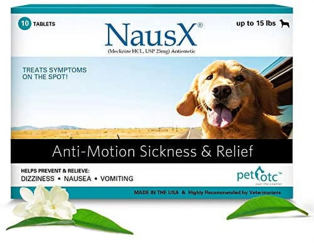 Effective Anti-Motion Sickness Relief for Medium Dogs - 20 Caplets for Disorientation and Dizziness