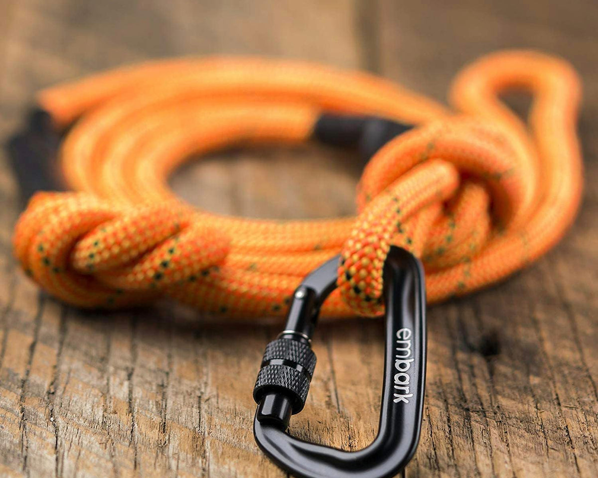 Embark Adventure Pro Leash - 6Ft Heavy-Duty Nylon Dog Leash with Climbing Rope & Carabiner for All Breeds