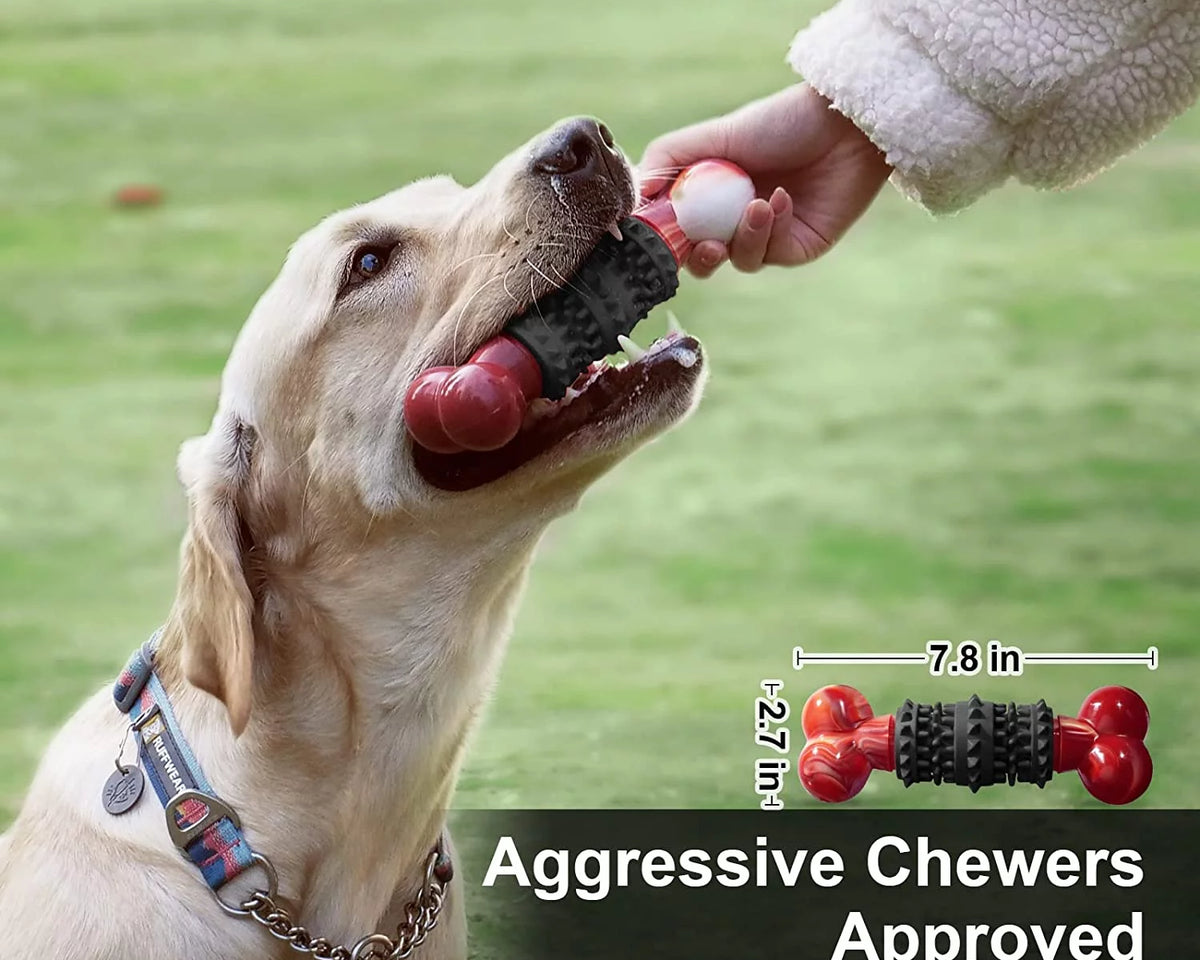 Indestructible Dog Toy for Aggressive Chewers - Interactive Bone Toy for Medium to Large Dogs by Dinosam