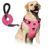 No Pull Dog Harness & Leash Set (2 Counts/Set), Escape Proof Reflective Adjustable Pet Vest Tools, Soft Padded Pet Collars Harness with Handle for Small to Large Dogs, Dog Accessories Tools, Harness Straps Studs