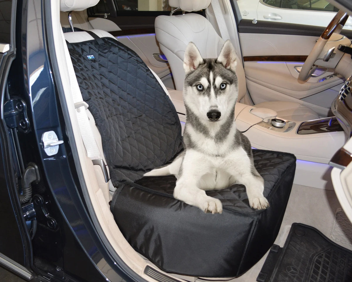 2-in-1 Front Car Seat Covers - Pet Travel Protector Basket for Dogs and Cats, Scratch Resistant, Waterproof, and Non-Slip