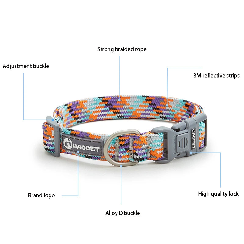 Nylon Dog Collar Adjustable Reflective Pet Collars