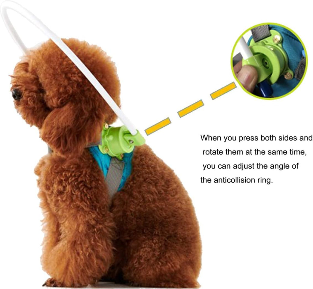 Adjustable Lightweight Blind Dog Harness Vest with Halo - Enhance Safety and Confidence for Your Pet (Blue-Green, XX-Small)