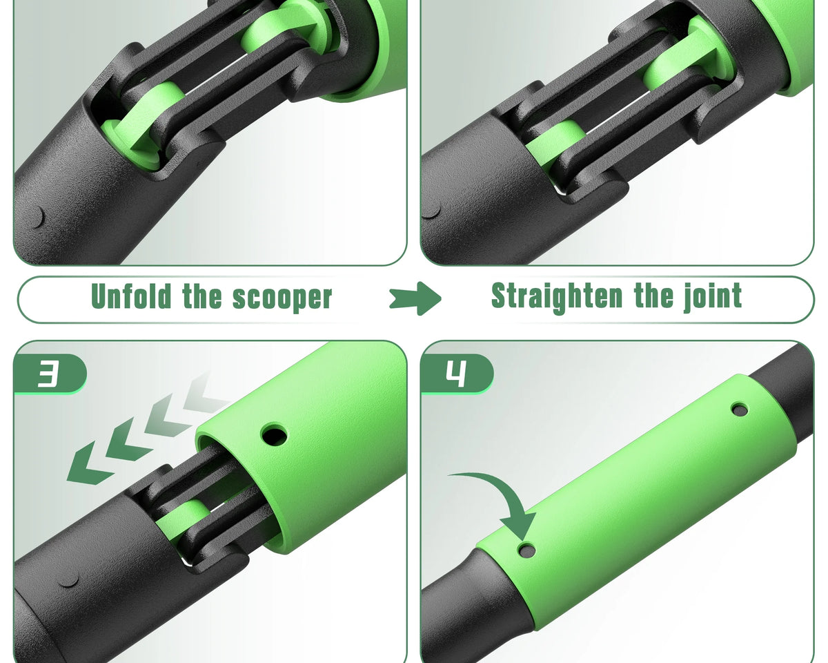 Ultimate Dog Pooper Scooper - Foldable 32" Long Handle with Bags & Attachment - Perfect for All Dog Sizes - Green