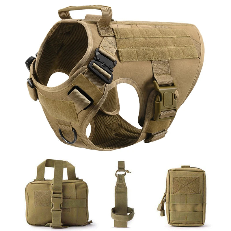 Tactical Military Vest Pet German Shepherd Golden Retriever Tactical Training Dog Harness and Leash Set for All Breeds Dogs