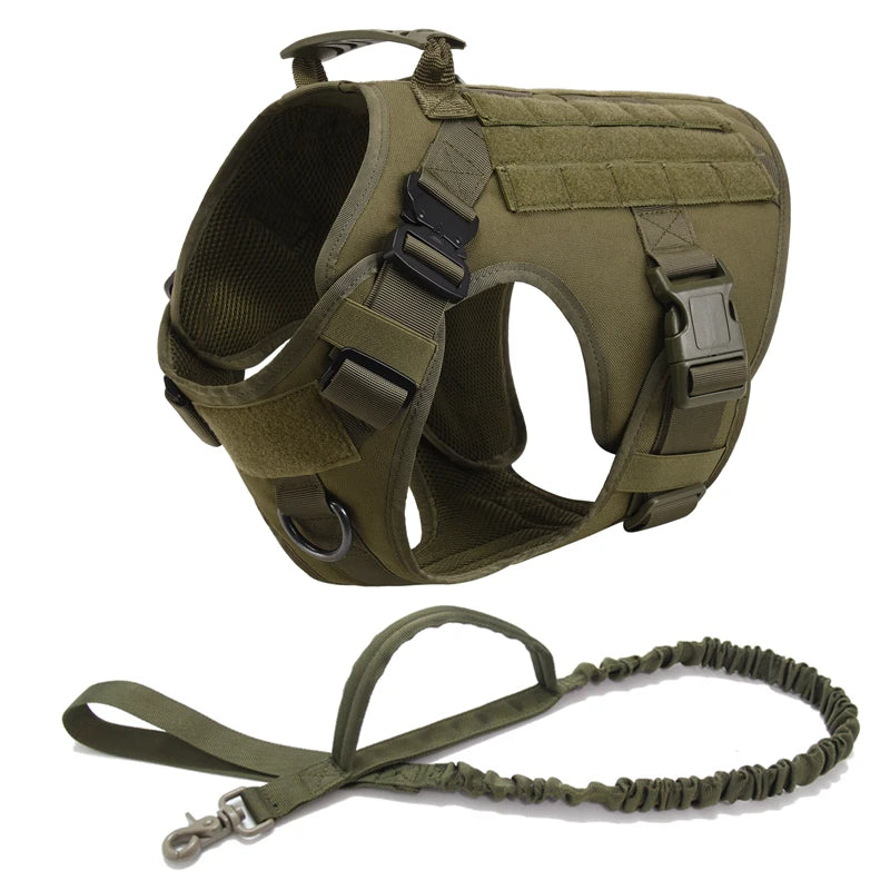 Tactical Military Vest Pet German Shepherd Golden Retriever Tactical Training Dog Harness and Leash Set for All Breeds Dogs