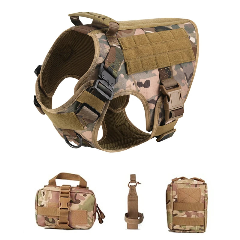 Tactical Military Vest Pet German Shepherd Golden Retriever Tactical Training Dog Harness and Leash Set for All Breeds Dogs