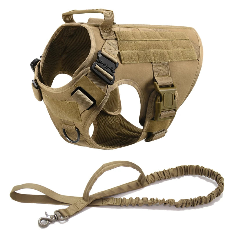 Tactical Military Vest Pet German Shepherd Golden Retriever Tactical Training Dog Harness and Leash Set for All Breeds Dogs