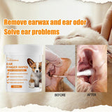 Pet Ear Cleaning Finger Wipes - 50 Count Set for Dog and Cat Ear Care and Grooming Supplies