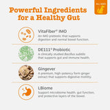 Vet-Strength Probiotic Bites for Dogs - 60 Count Gut Health Supplement for Optimal Digestion