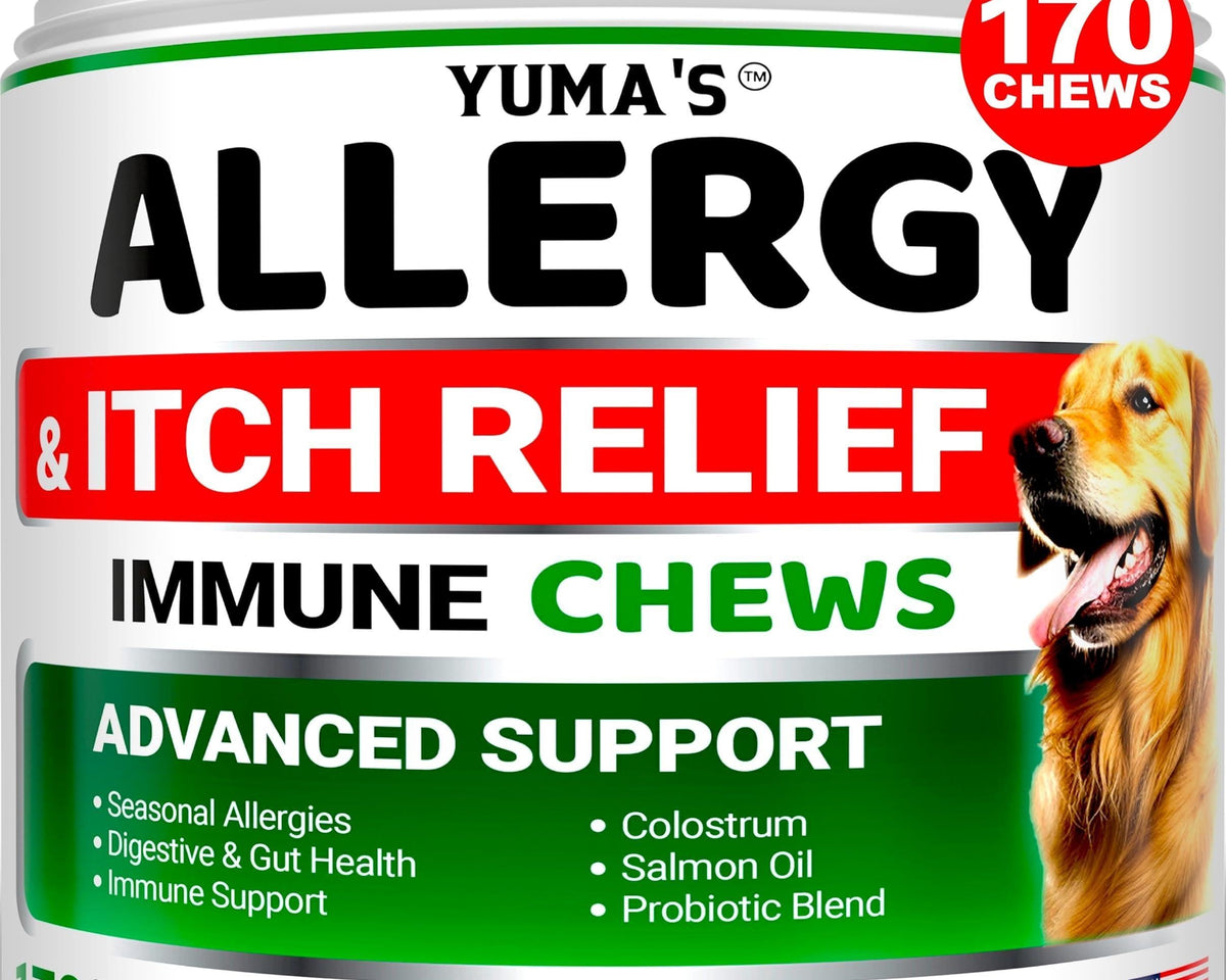All-Natural Dog Allergy Relief Chews – 170 Delicious Treats for Soothing Itch Relief