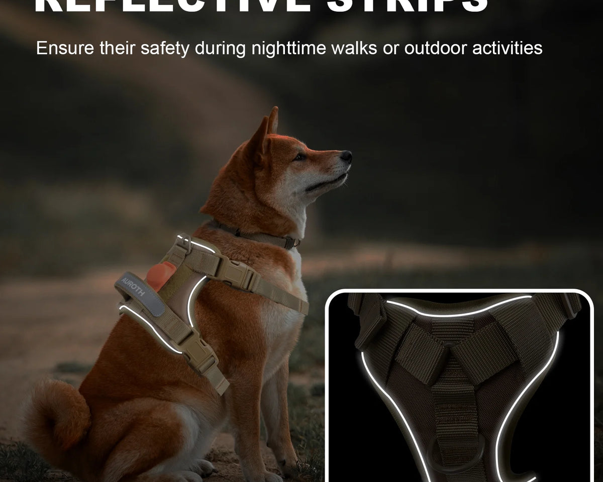 No Pull Adjustable Dog Harness for Large Breeds - Reflective Vest with Handle