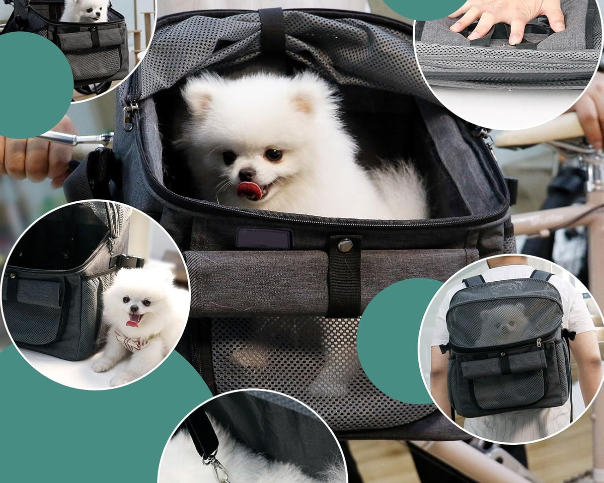 Ultimate Expandable Soft-Sided Dog Carrier with Storage Pockets & Adjustable Strap - Perfect for Small Dogs & Cats - Stylish Grey Design