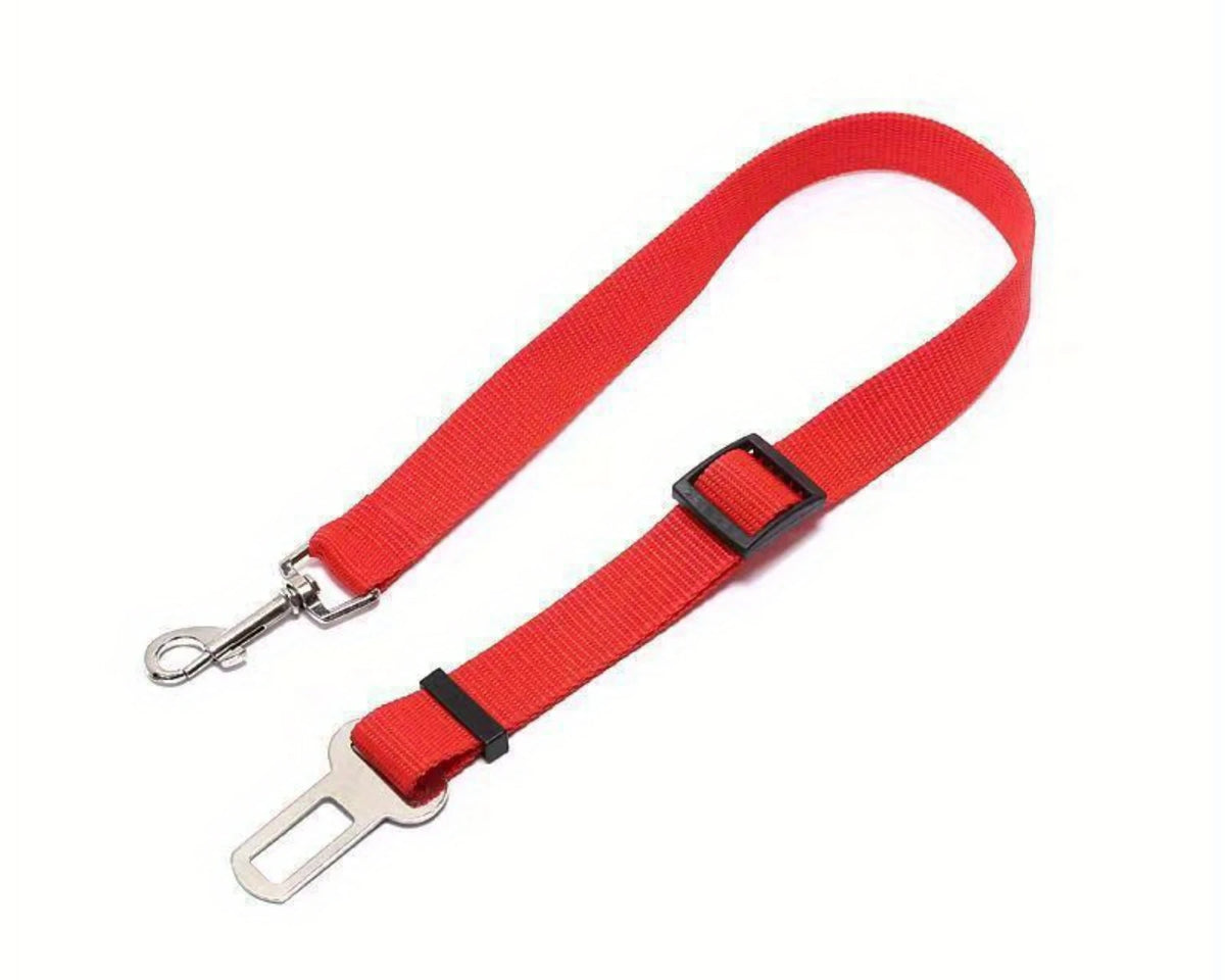 Adjustable Pet Car Seat Belt Harness - Safe Travel Leash for Dogs and Cats, Machine Washable Nylon Design