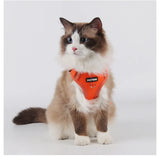 Adjustable Escape-Proof Reflective Cat Harness with Leash - Perfect for Safe Outdoor Walks with Small to Medium Cats and Kittens