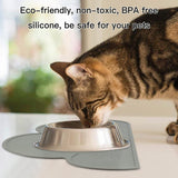 Premium Non-Slip Waterproof Silicone Pet Feeding Mat for Dogs and Cats (Dark Gray)