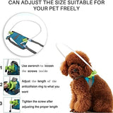 Adjustable Lightweight Blind Dog Harness Vest with Halo - Enhance Safety and Confidence for Your Pet (Blue-Green, XX-Small)