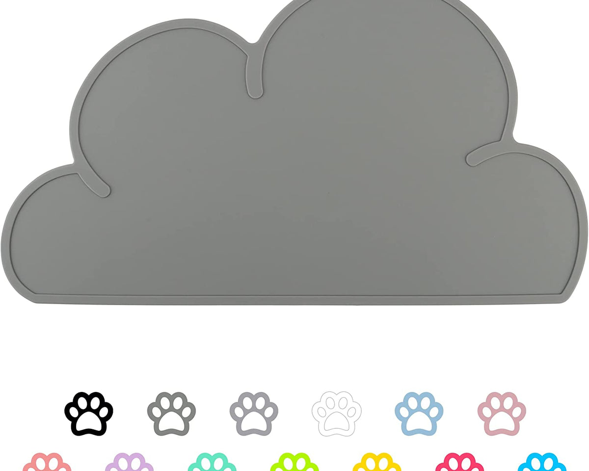 Premium Non-Slip Waterproof Silicone Pet Feeding Mat for Dogs and Cats (Dark Gray)