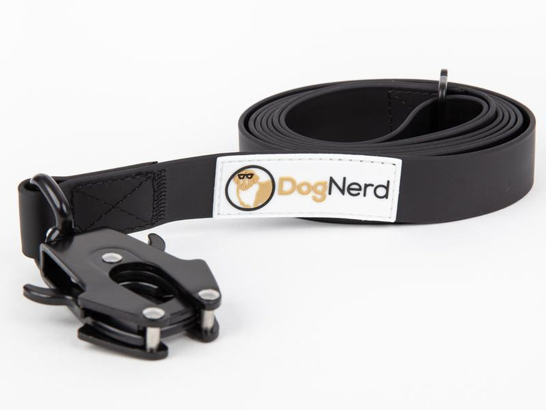Dognerd 6-Foot Tactical Silicone Dog Leash with Aluminum Quick Release Carabiner - Durable Design for Large Dogs Ideal for Walking, Hiking, and Jogging
