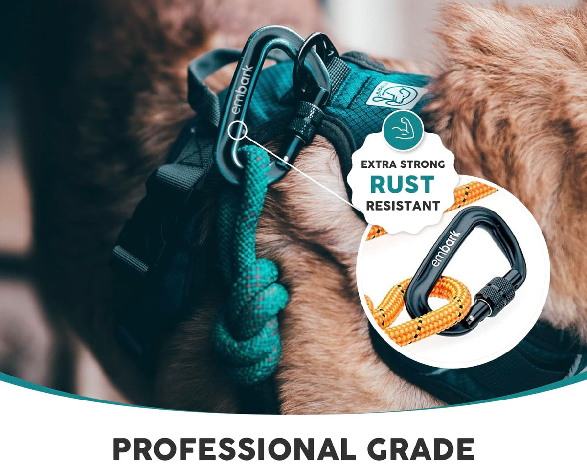 Embark Adventure Pro Leash - 6Ft Heavy-Duty Nylon Dog Leash with Climbing Rope & Carabiner for All Breeds