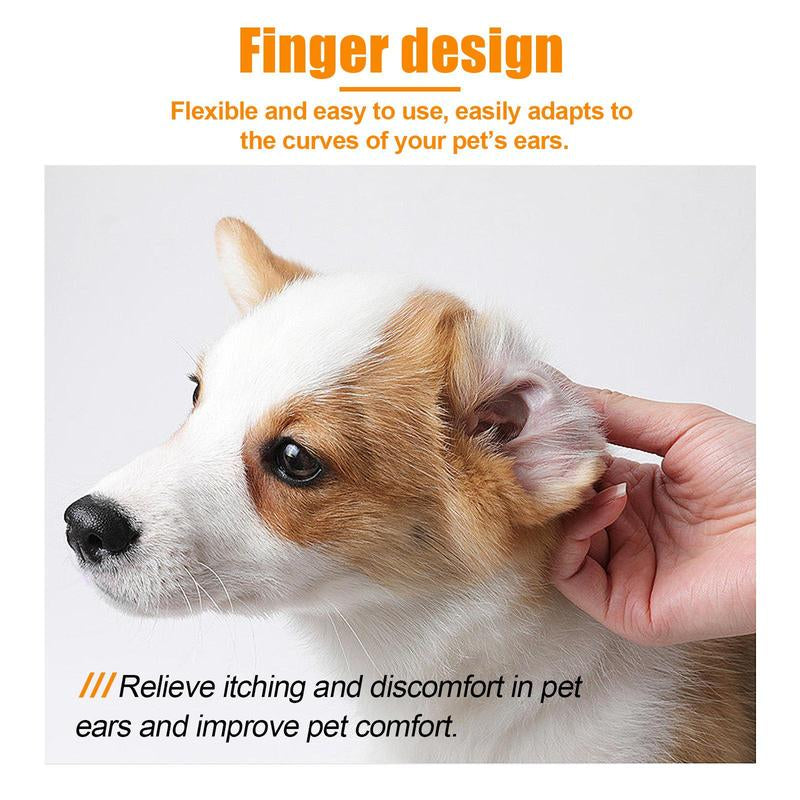 Pet Ear Cleaning Finger Wipes - 50 Count Set for Dog and Cat Ear Care and Grooming Supplies