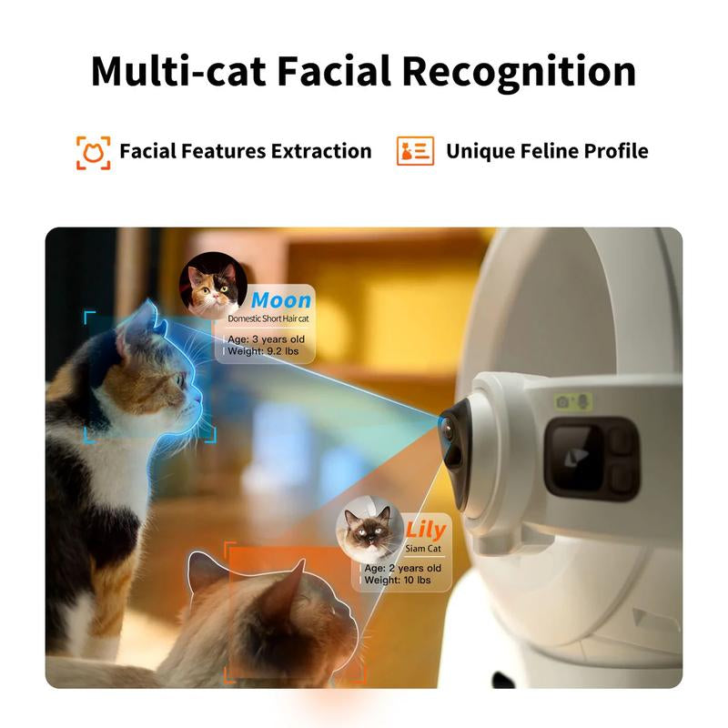 PETKIT Purobot Ultra Automatic Cat Litter Box with Integrated Camera, Odorless Self-Cleaning Design, AI-Powered Cat Face Recognition, Extra Large Capacity for Multiple Cats, Xsecure/App Control